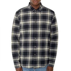 Diesel Black and Cream Plaid Shirt checkered flannel size small men 100% cotton